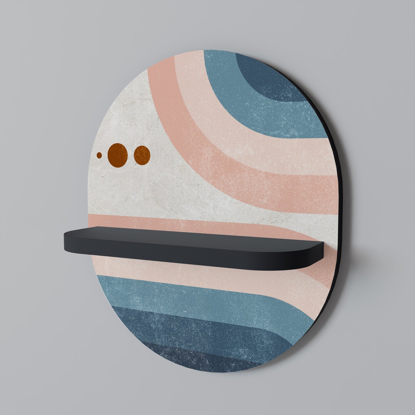 TWO HALVES Mensola Ovale Decorativa con Finitura Nera