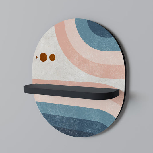 TWO HALVES Oval Art Shelf In Black Finish