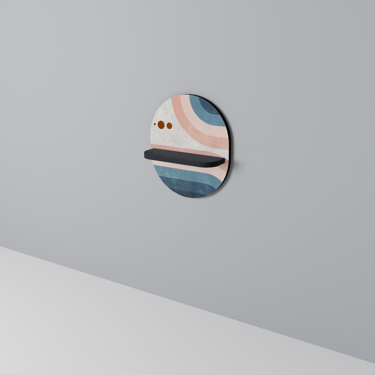 TWO HALVES Mensola Ovale Decorativa con Finitura Nera