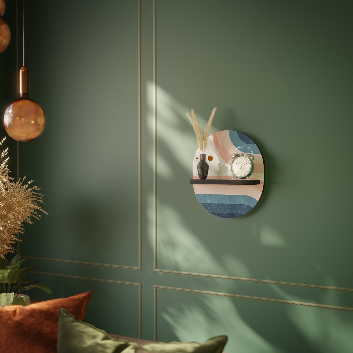 TWO HALVES Mensola Ovale Decorativa con Finitura Nera