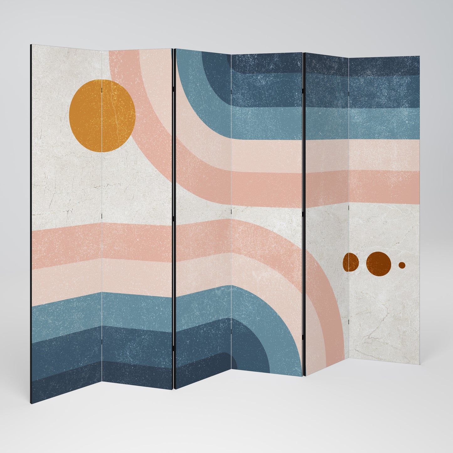 TWO HALVES Divisorio decorativo per ambienti a 6 pannelli