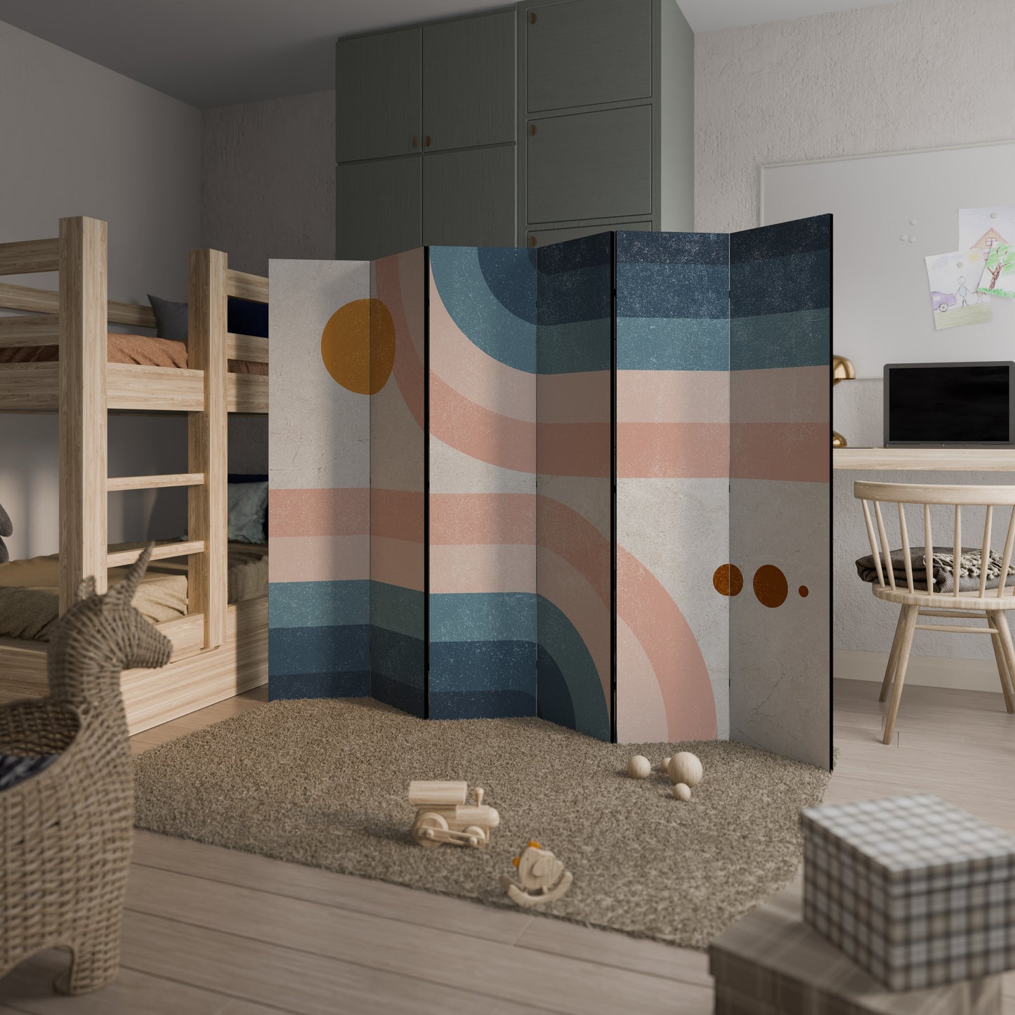 TWO HALVES Divisorio decorativo per ambienti a 6 pannelli