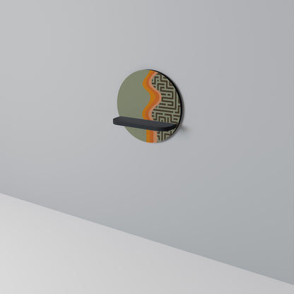 SIMPLE SOLUTIONS Round Art Shelf In Black Finish