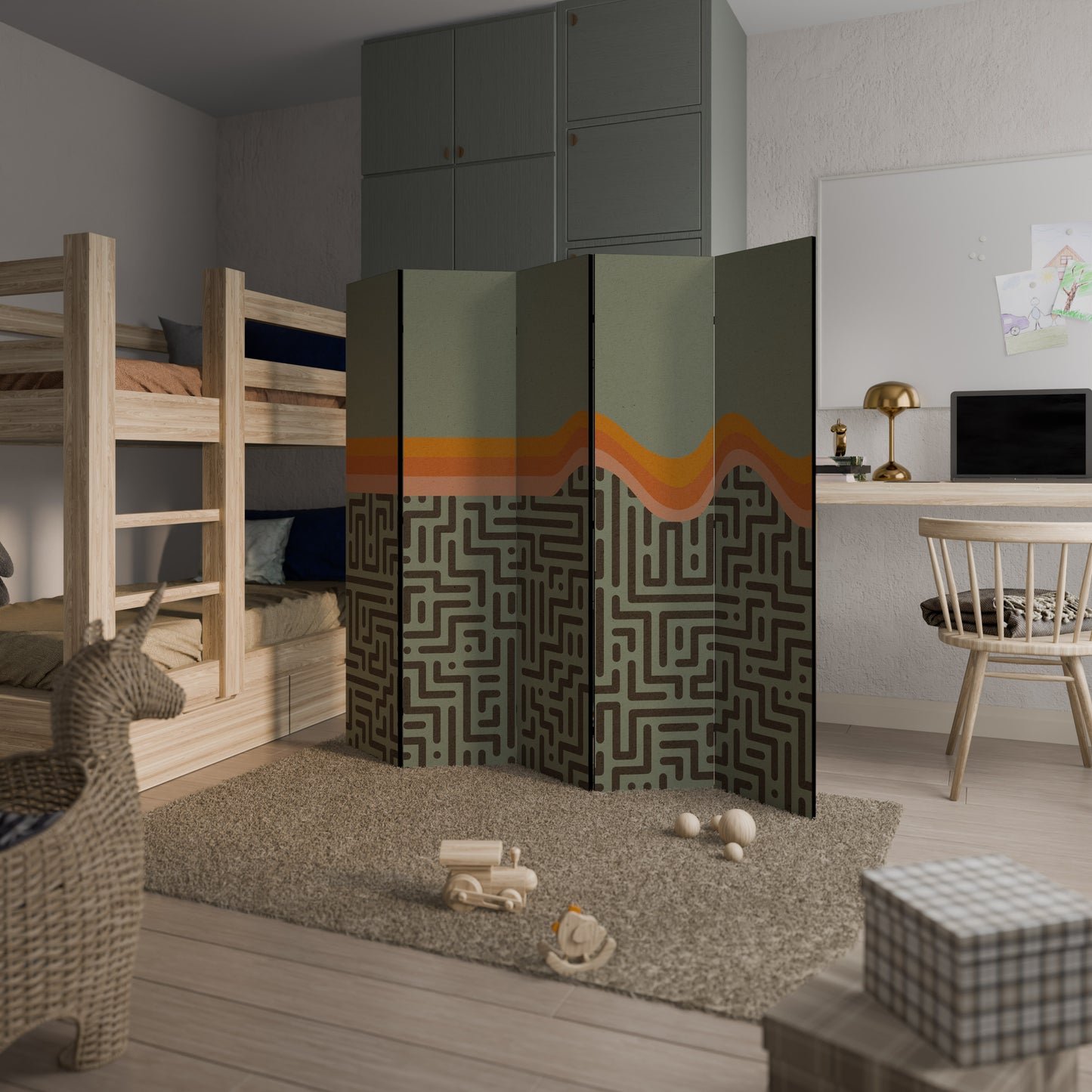 SIMPLE SOLUTIONS Decorative 5-Panel Room Divider