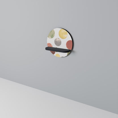 FLEETING HAPPINESS Round Art Shelf In Black Finish