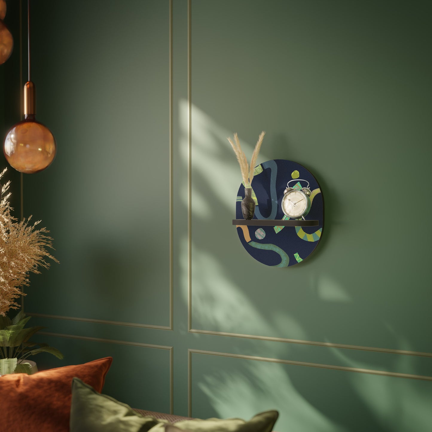 CONTRAST DANCE Mensola Ovale Decorativa con Finitura Nera