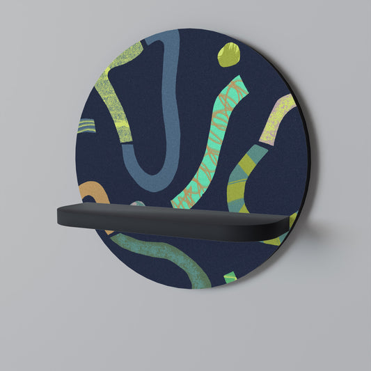 CONTRAST DANCE Round Art Shelf In Black Finish