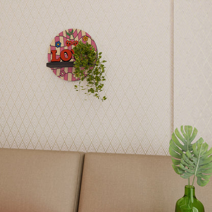 ROCKING LOVE Round Art Shelf In Black Finish