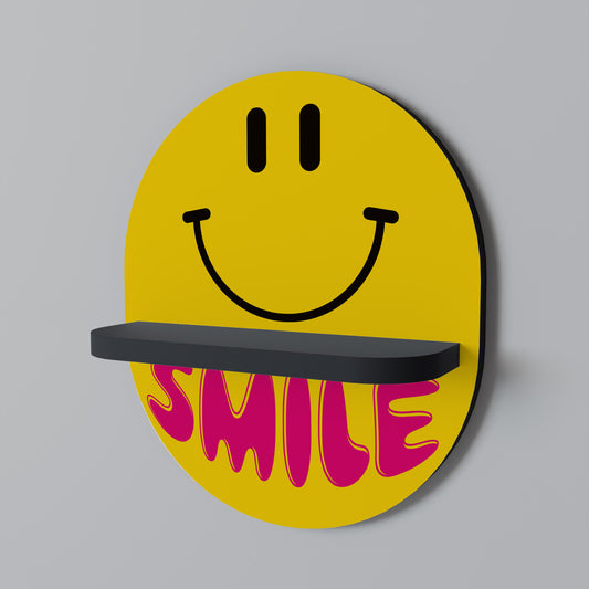KEEP SMILING Mensola Ovale Decorativa con Finitura Nera