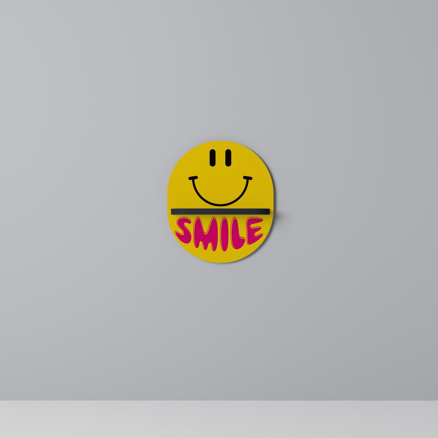 KEEP SMILING Mensola Ovale Decorativa con Finitura Nera