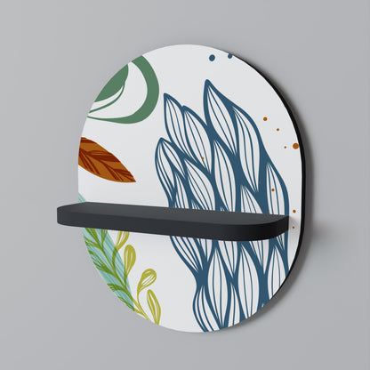 BOTANICAL HURRICANE Oval Art Shelf In Black Finish