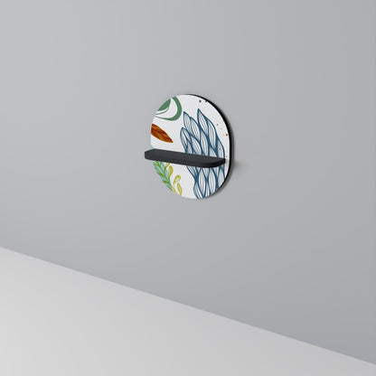 BOTANICAL HURRICANE Oval Art Shelf In Black Finish