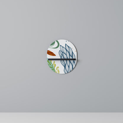 BOTANICAL HURRICANE Oval Art Shelf In Black Finish