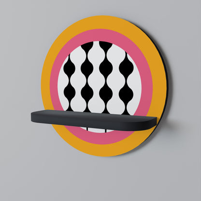 TEARS IN HEAVEN Round Art Shelf In Black Finish