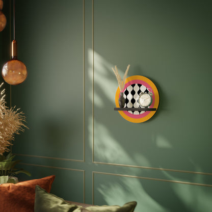 TEARS IN HEAVEN Round Art Shelf In Black Finish