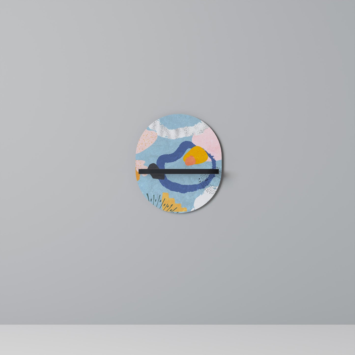 DREAMY SWIRLS Mensola Ovale Decorativa con Finitura Nera