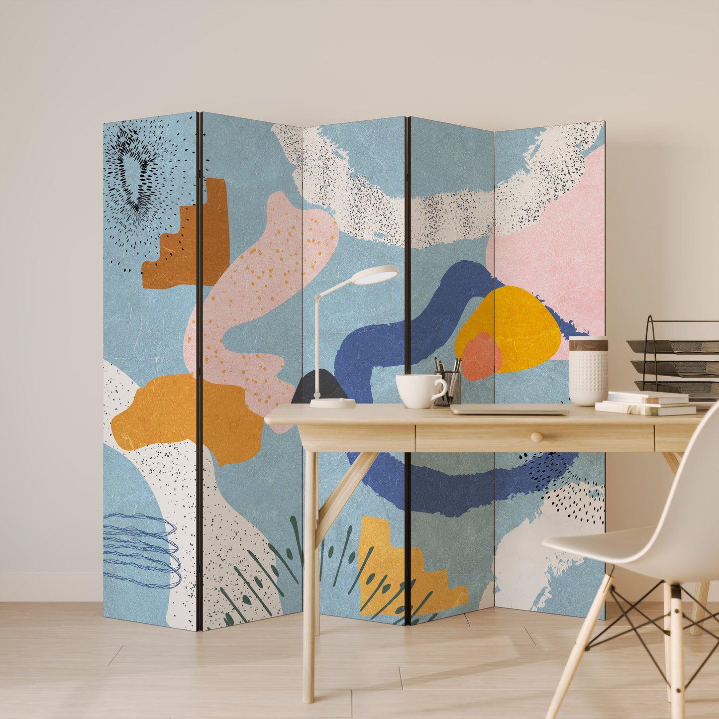DREAMY SWIRLS Decorative 5-Panel Room Divider