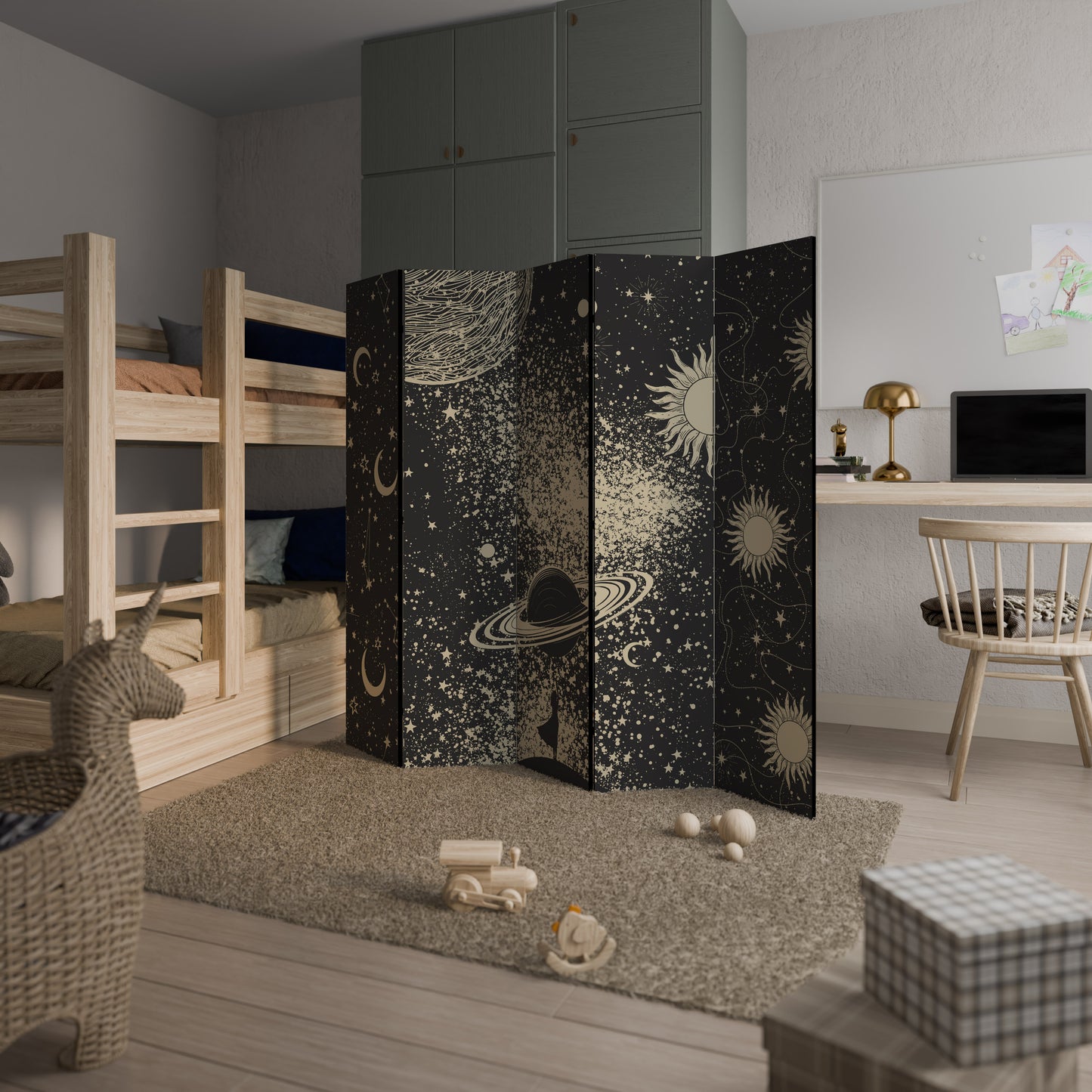 BRILLIANT UNIVERSE Decorative 5-Panel Room Divider