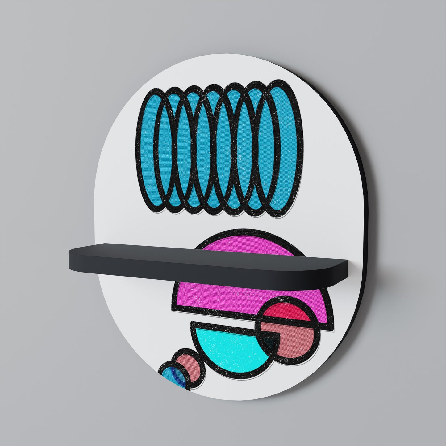 GEOMETRIC RHAPSODY Mensola Ovale Decorativa con Finitura Nera