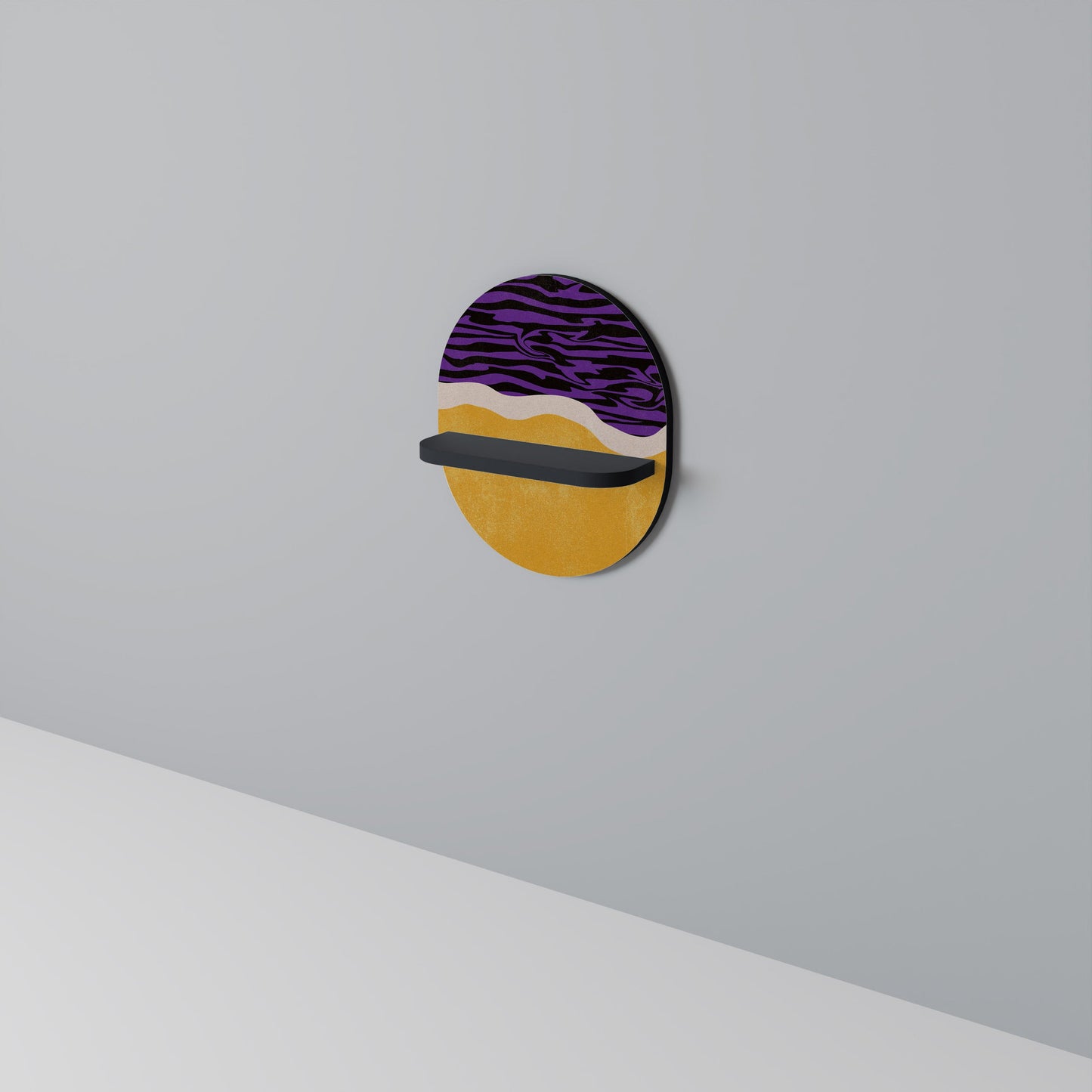 INDEPENDENT BORDER Mensola Ovale Decorativa con Finitura Nera