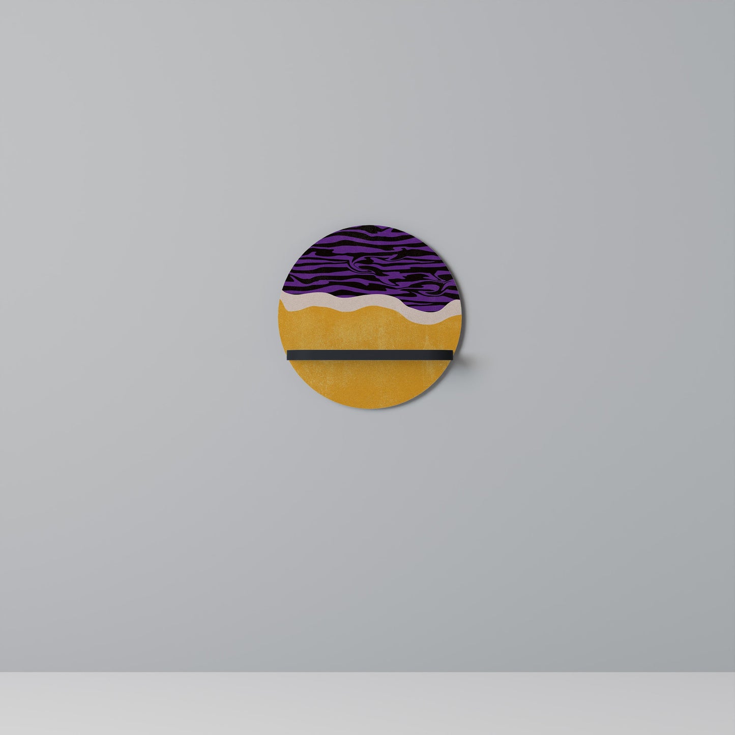 INDEPENDENT BORDER Round Art Shelf In Black Finish