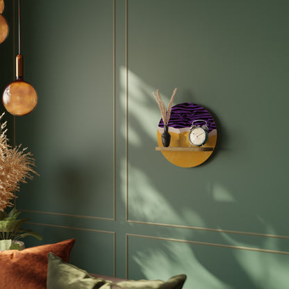 INDEPENDENT BORDER Round Art Shelf In Oak Effect