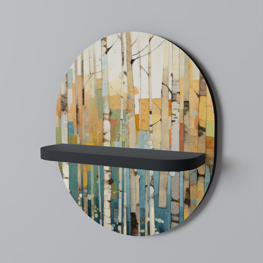 BIRCH KALEIDOSCOPE Oval Art Shelf In Black Finish