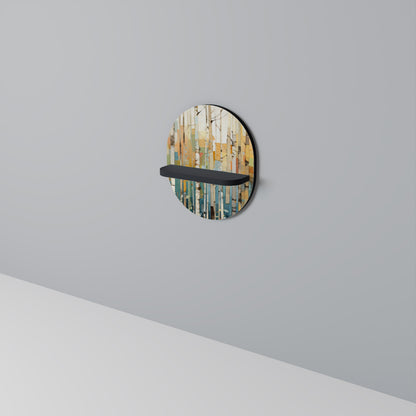 BIRCH KALEIDOSCOPE Oval Art Shelf In Black Finish