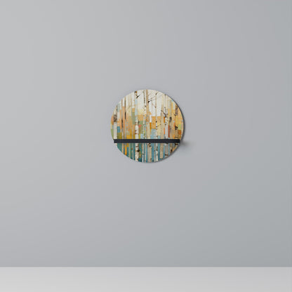 BIRCH KALEIDOSCOPE Round Art Shelf In Black Finish