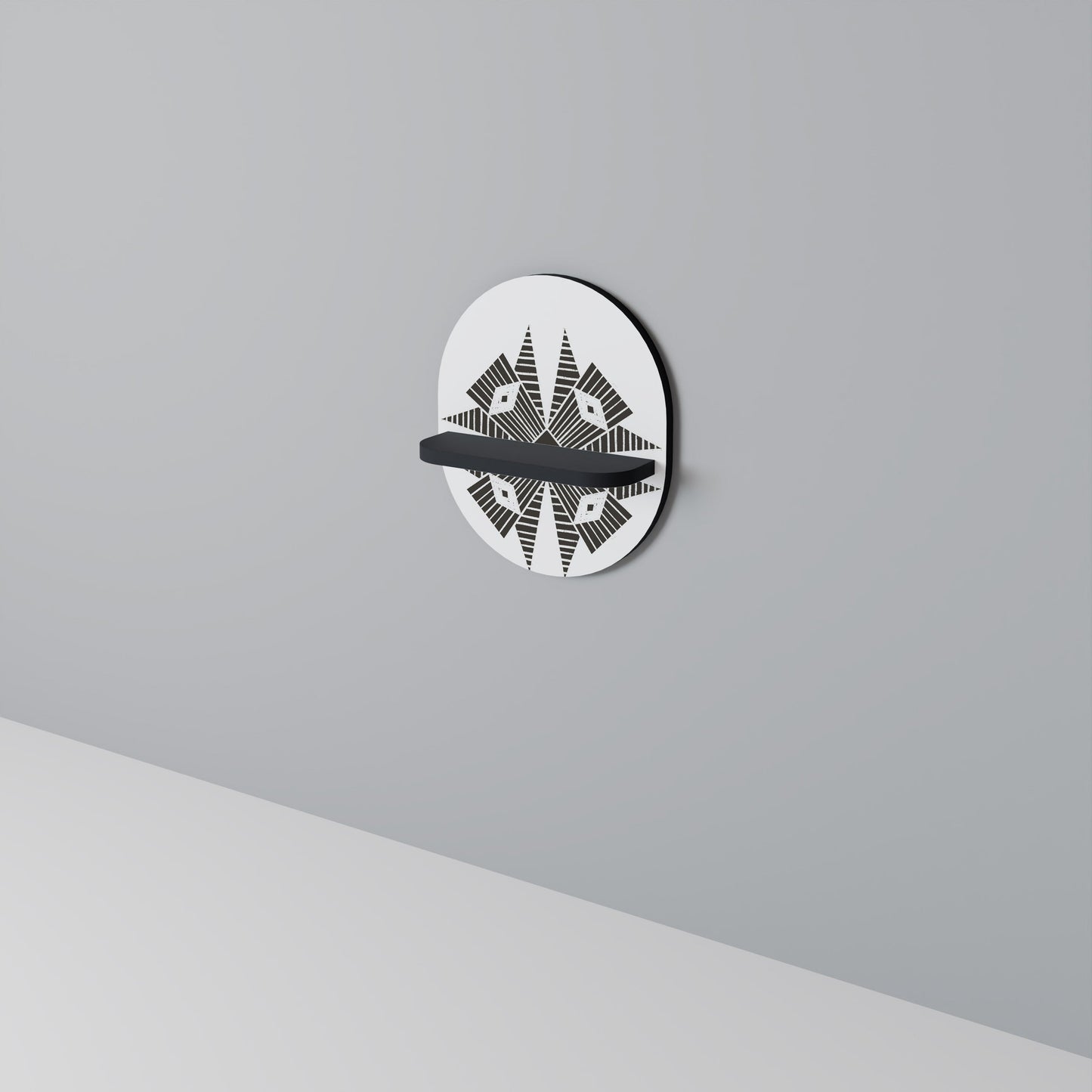 MONOCHROME NEXUS Mensola Ovale Decorativa con Finitura Nera