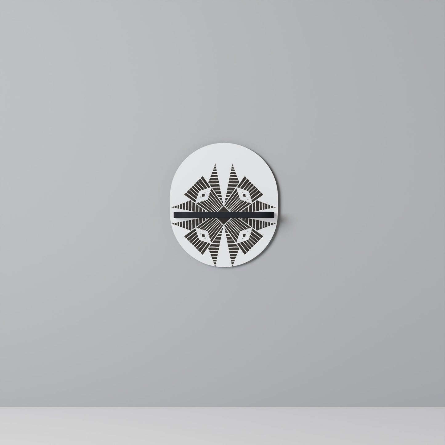 MONOCHROME NEXUS Mensola Ovale Decorativa con Finitura Nera