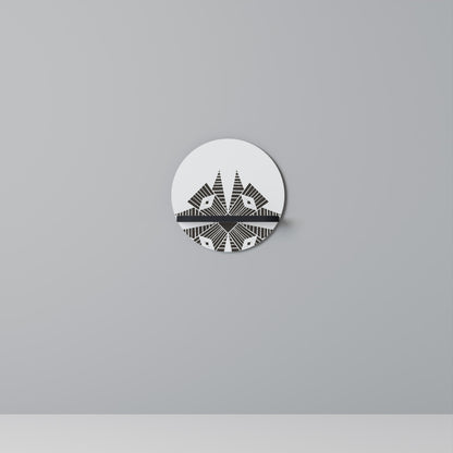 MONOCHROME NEXUS Round Art Shelf In Black Finish