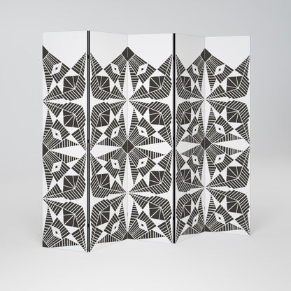 MONOCHROME NEXUS Decorative 5-Panel Room Divider