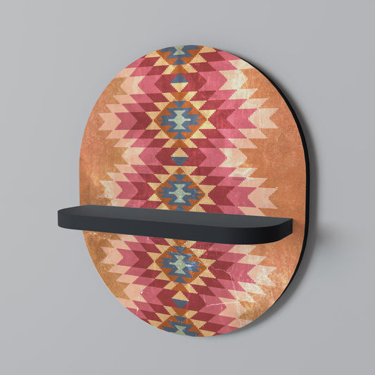 INDIAN FOLK Mensola Ovale Decorativa con Finitura Nera