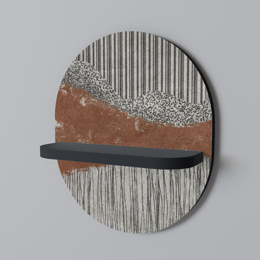 STRIPED TERRAIN Mensola Ovale Decorativa con Finitura Nera