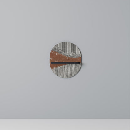 STRIPED TERRAIN Mensola Ovale Decorativa con Finitura Nera