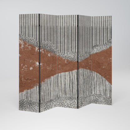 STRIPED TERRAIN Decorative 5-Panel Room Divider