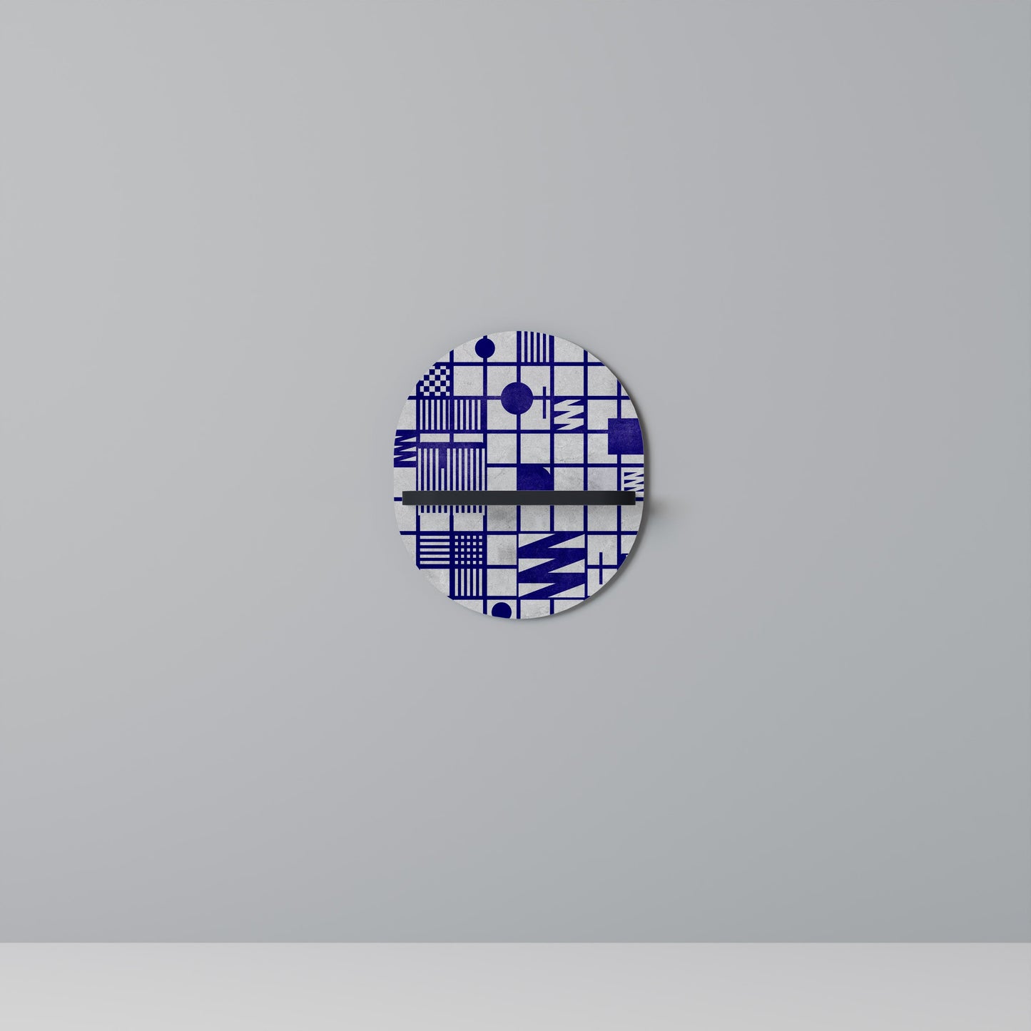 THE RIGHT PLACES Oval Art Shelf In Black Finish