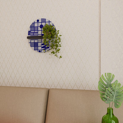 THE RIGHT PLACES Oval Art Shelf In Black Finish