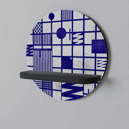 THE RIGHT PLACES Round Art Shelf In Black Finish