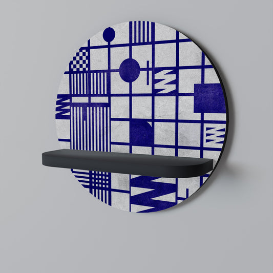 THE RIGHT PLACES Round Art Shelf In Black Finish