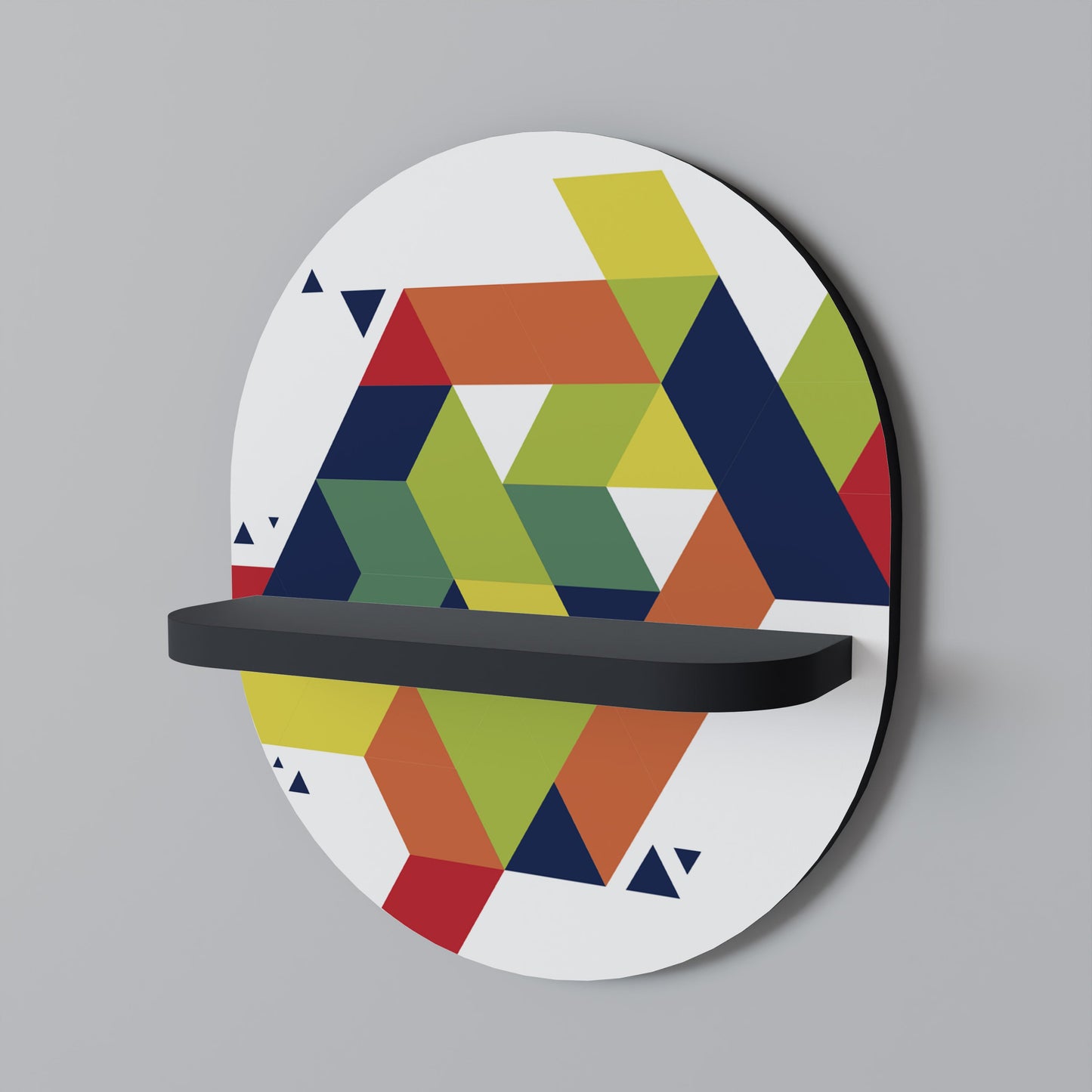 FUTURE SIGN Oval Art Shelf In Black Finish