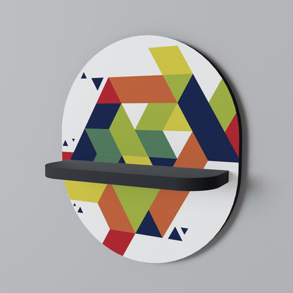 FUTURE SIGN Oval Art Shelf In Black Finish