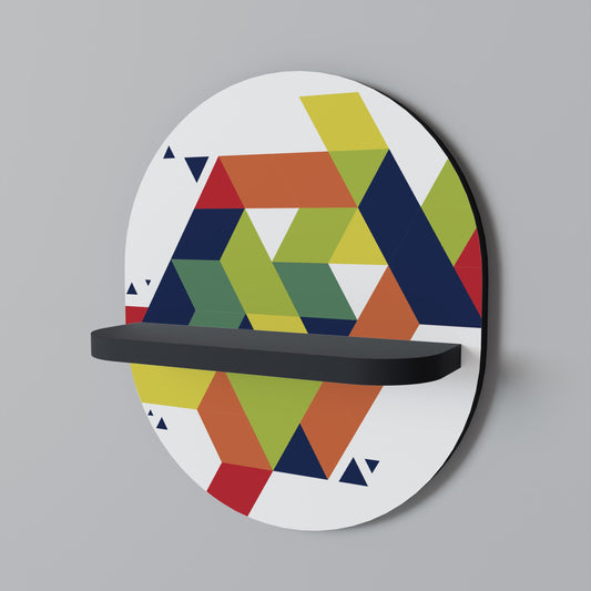 FUTURE SIGN Oval Art Shelf In Black Finish