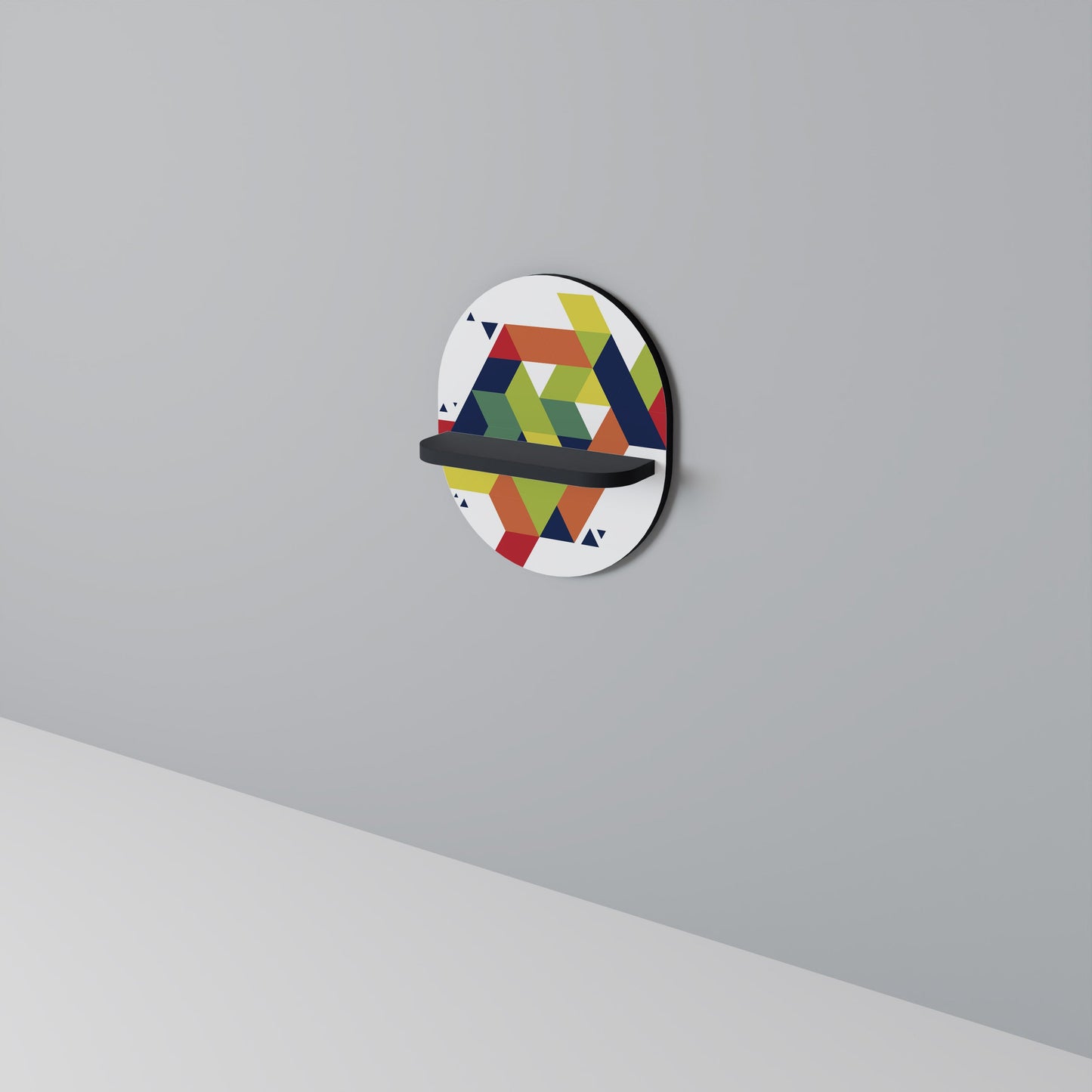 FUTURE SIGN Oval Art Shelf In Black Finish