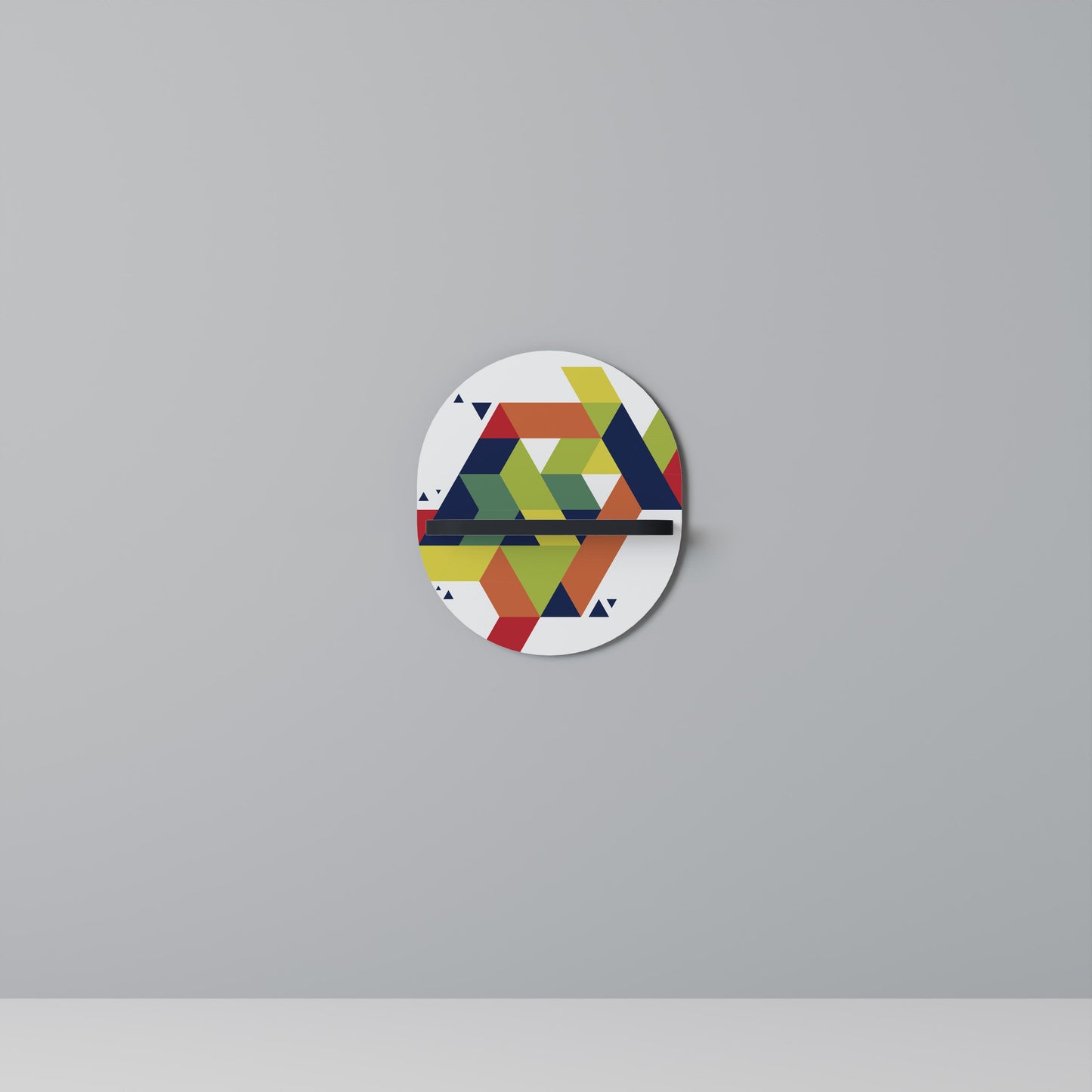 FUTURE SIGN Oval Art Shelf In Black Finish