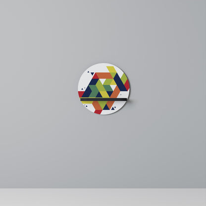 FUTURE SIGN Round Art Shelf In Black Finish