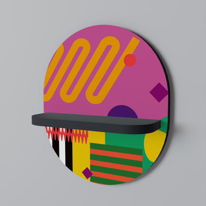 VIVID ART Oval Art Shelf In Black Finish