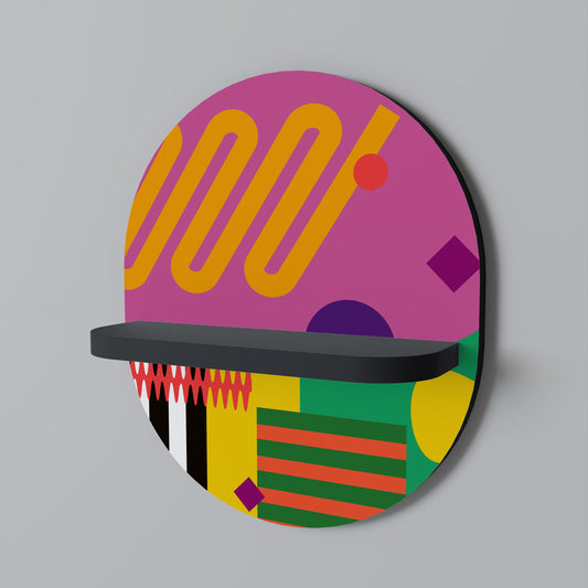 VIVID ART Oval Art Shelf In Black Finish