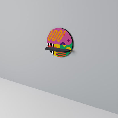 VIVID ART Round Art Shelf In Black Finish